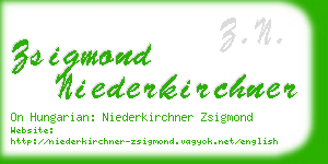 zsigmond niederkirchner business card